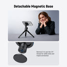 Remove NEEWER PA072 Compact Magnetic Phone Tripod Mount to use the 1/4" thread for selfie stick and tripod connection