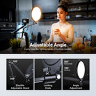 With the foldable arm extending up to 27.6", the NEEWER LED panel film light kit with desktop clamp stand allows precise light direction.