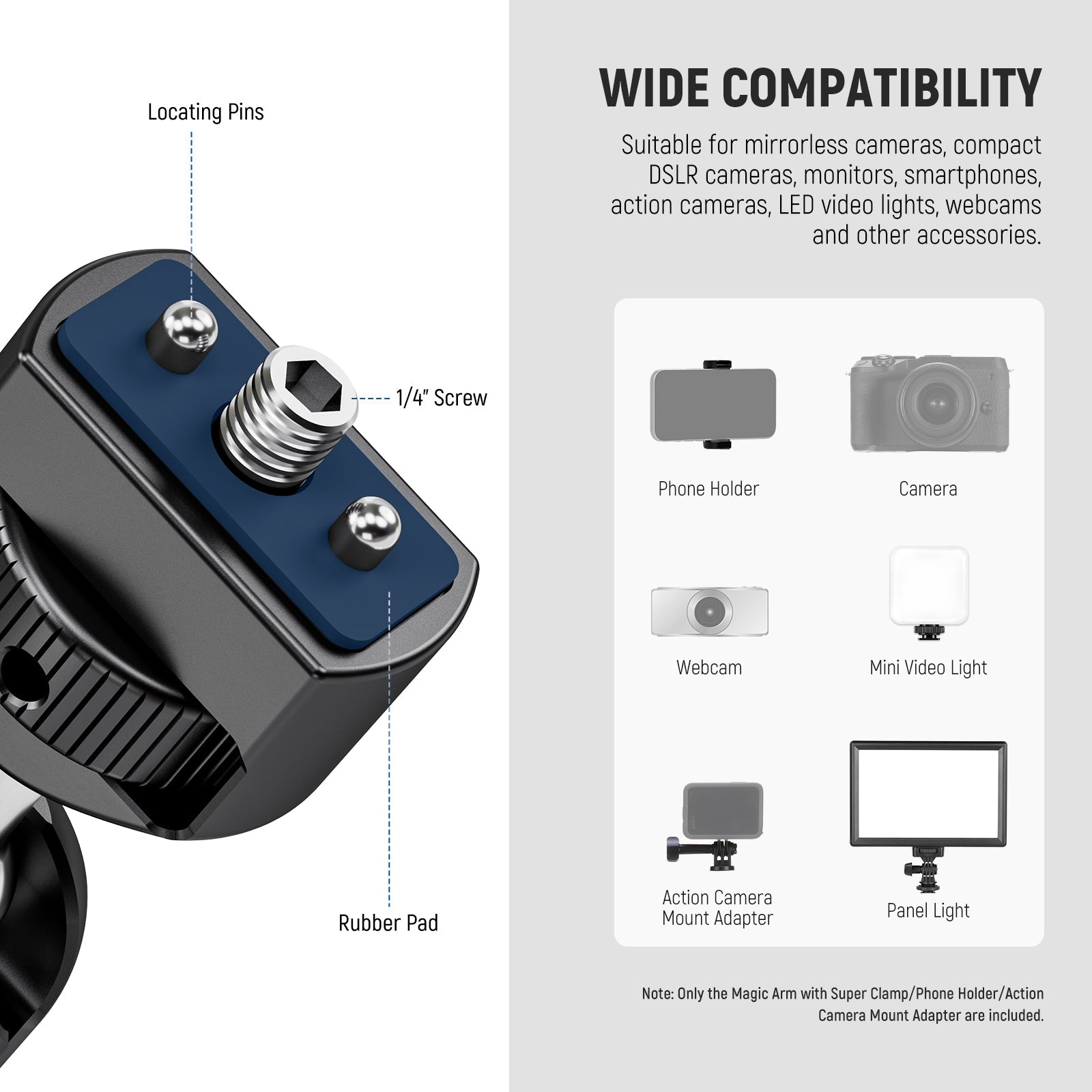 Wide Compatibility of the NEEWER UA056 Articulating Magic Arm