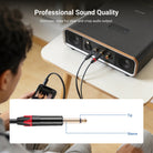 NEEWER 3.5mm 1/8 TRS to 1/4 Dual 6.35mm TS Breakout Cable eliminates noise for clear and crisp audio output.