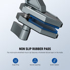 The motorcycle windshield mount clip features a thickened silicone layer on the inside