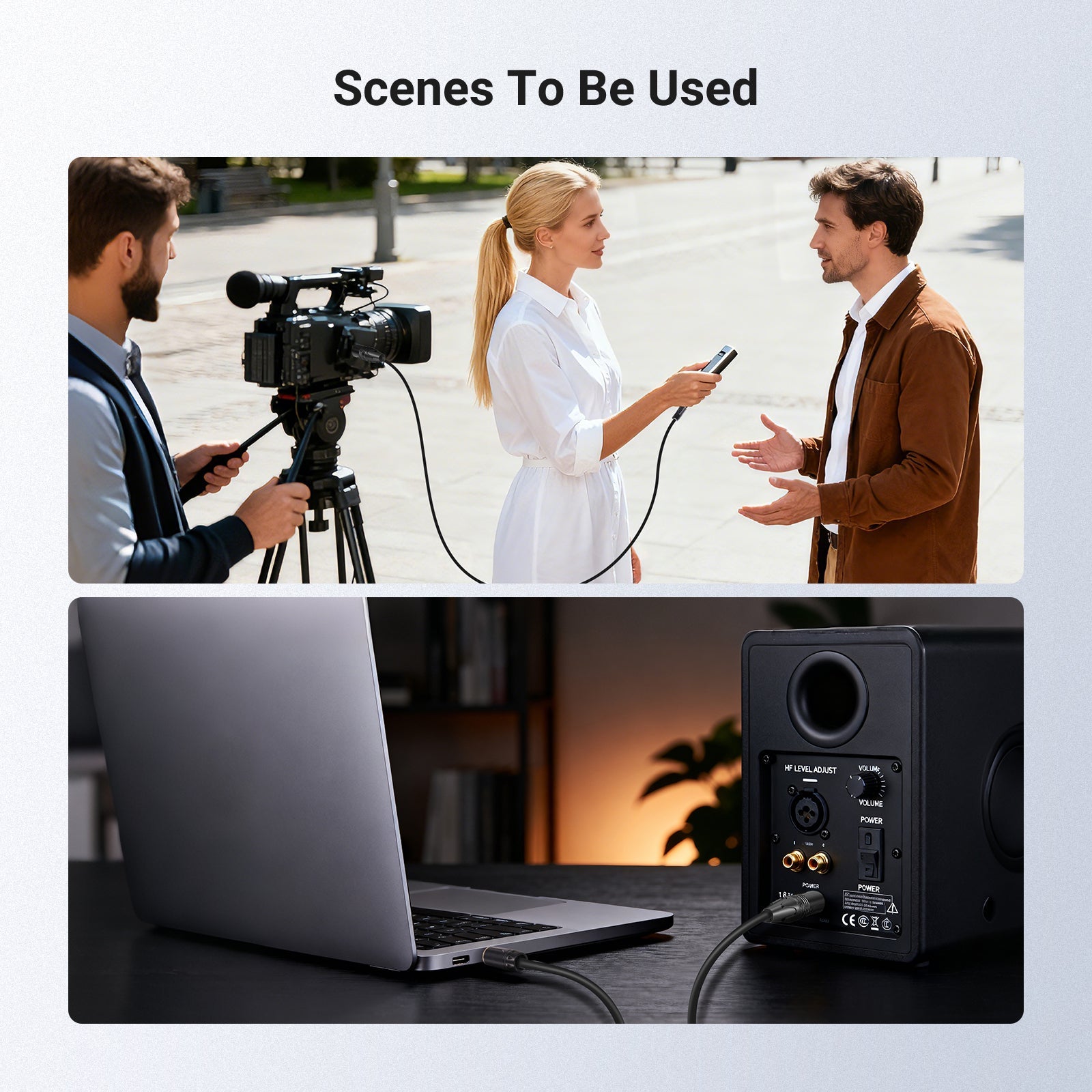 NEEWER MS023 3.5mm to XLR Male Cable is ideal for indoor and outdoor use.