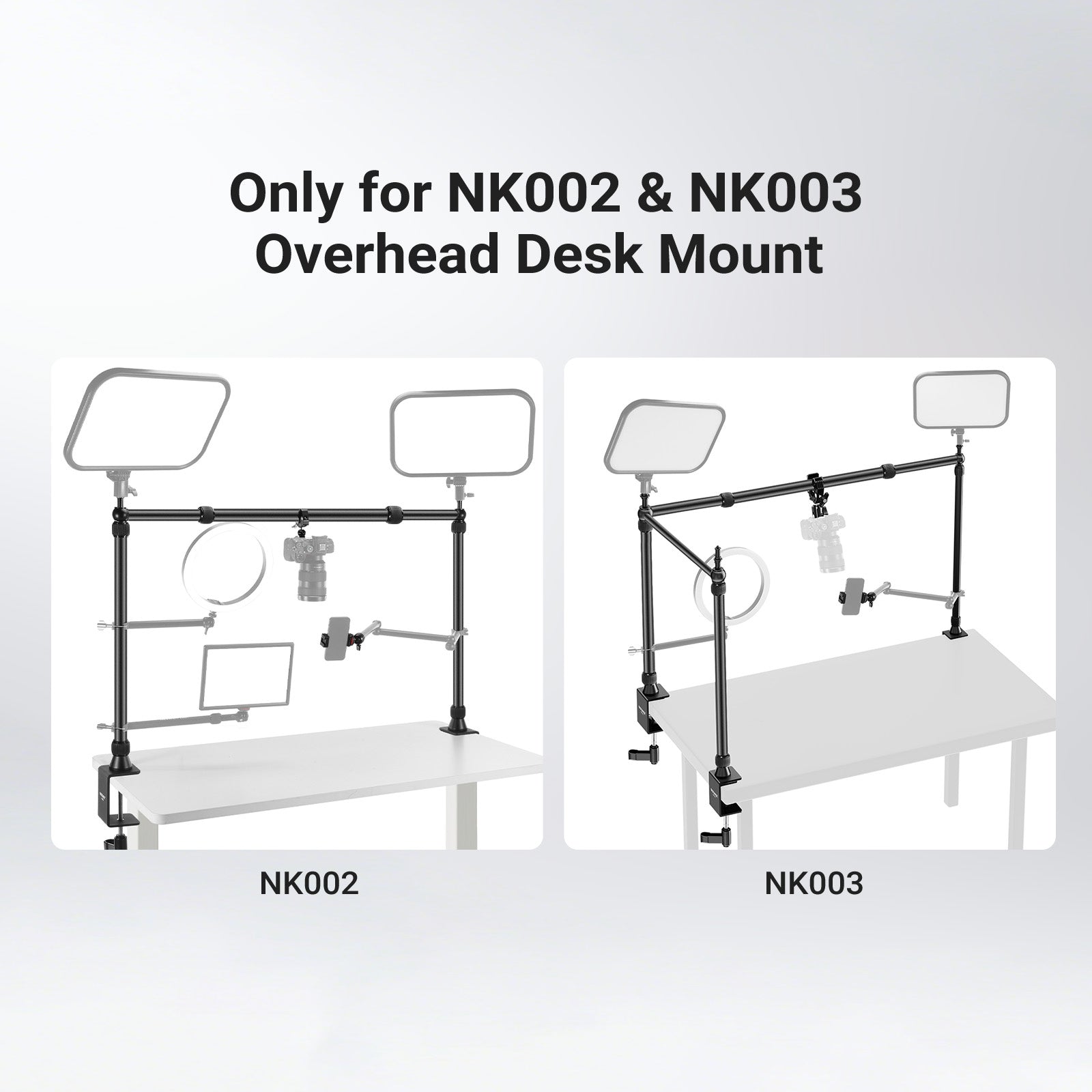 NEEWER NK009 Horizontal Boom Arm is specifically designed for Overhead Desk Mount.