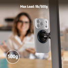 NEEWER PA072 Compact Magnetic Phone Tripod Mount supports up to 500g.