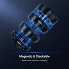 Stack lenses via bulit in magnets.