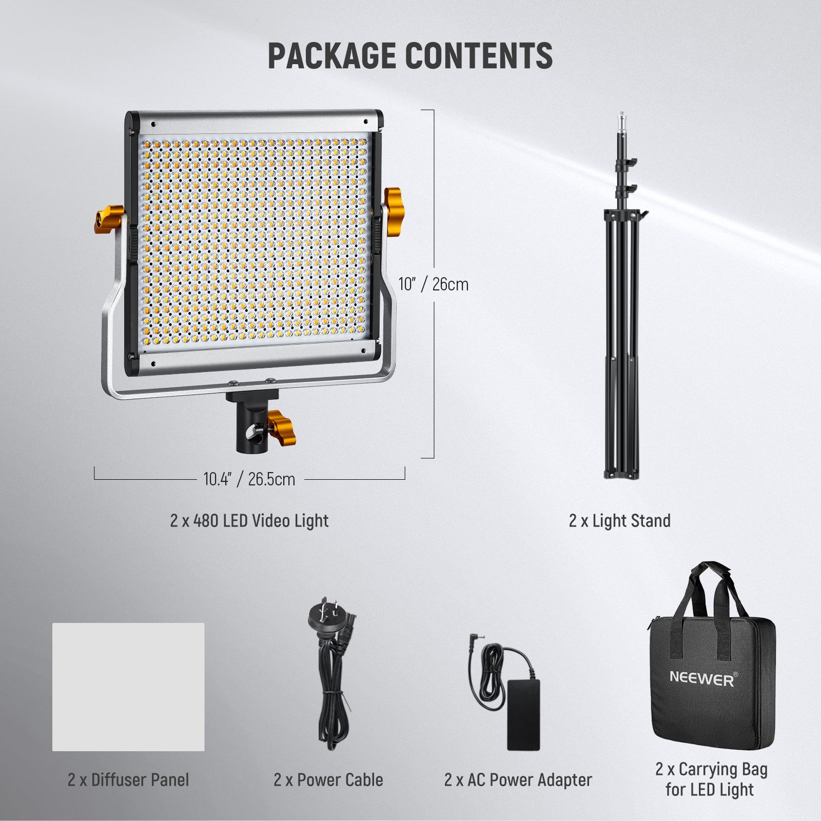 NEEWER 2 Packs NL480 Bi-color LED Panel Light Kit - NEEWER – NEEWER.AU