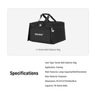 Specifications of the NEEWER TB01B Tennis Ball Collector Bag