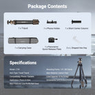 This package includes a travel tripod, a convertible phone holder, a short center column, and more.