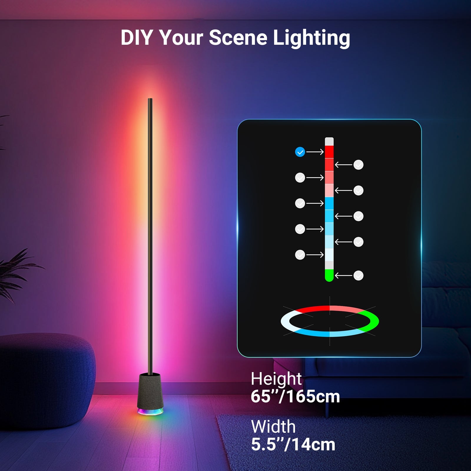 NEEWER NF06 1500lm RGBCW Smart LED Floor Lamp with AI