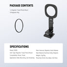 This package includes a magnetic tripod phone mount and a magnetic ring.