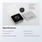 This kit includes a wide angle lens, a lens cap, a storage case, and a cleaning cloth.
