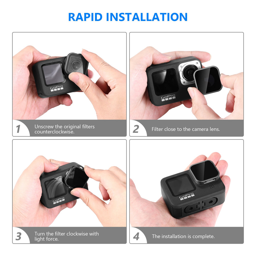 Neewer 4 Packs Lens Filter ND Filter Kit