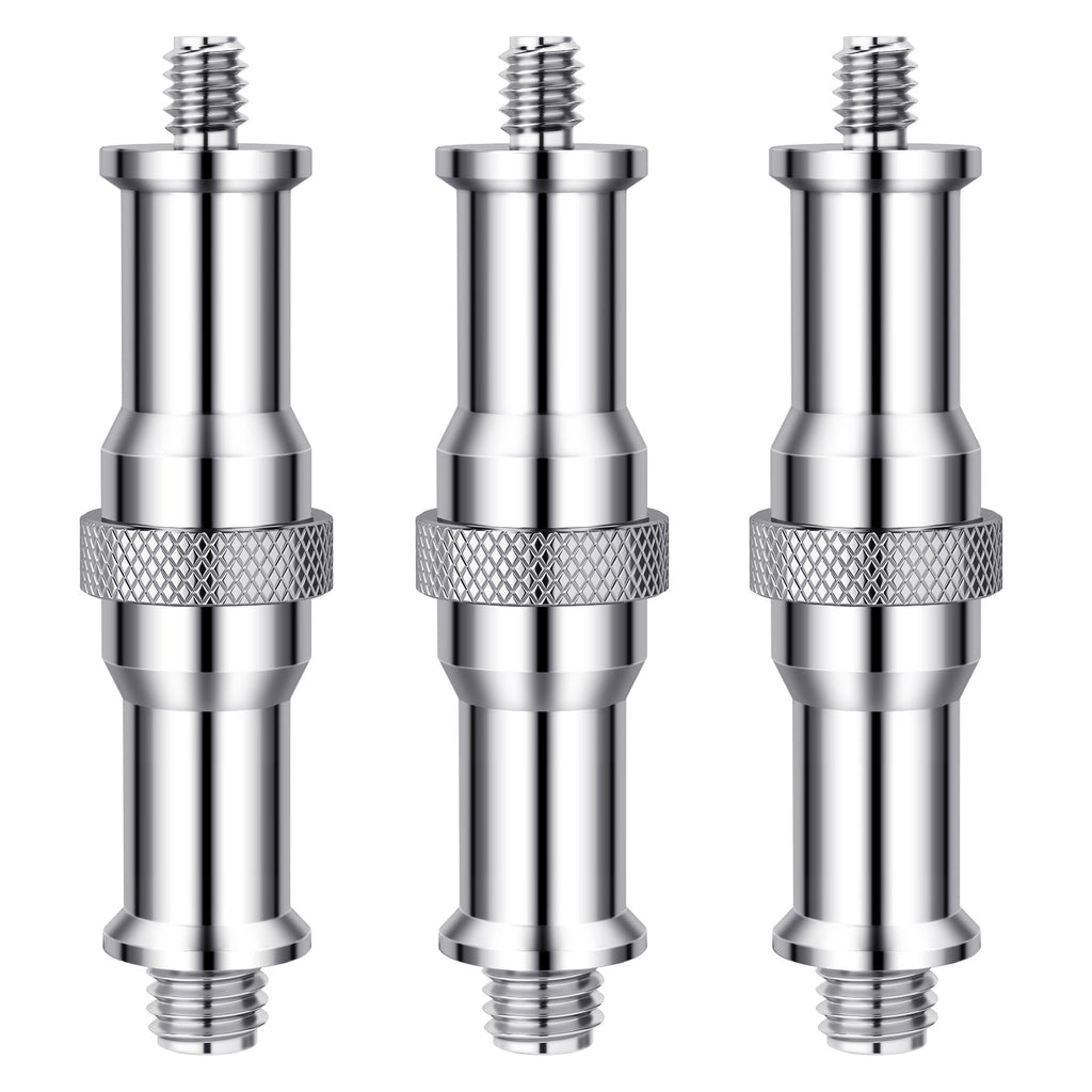 Neewer Standard 1/4” to 3/8” Metal Male Converter Threaded Screw Adapter Spigot Stud 3-Pack - ST22
