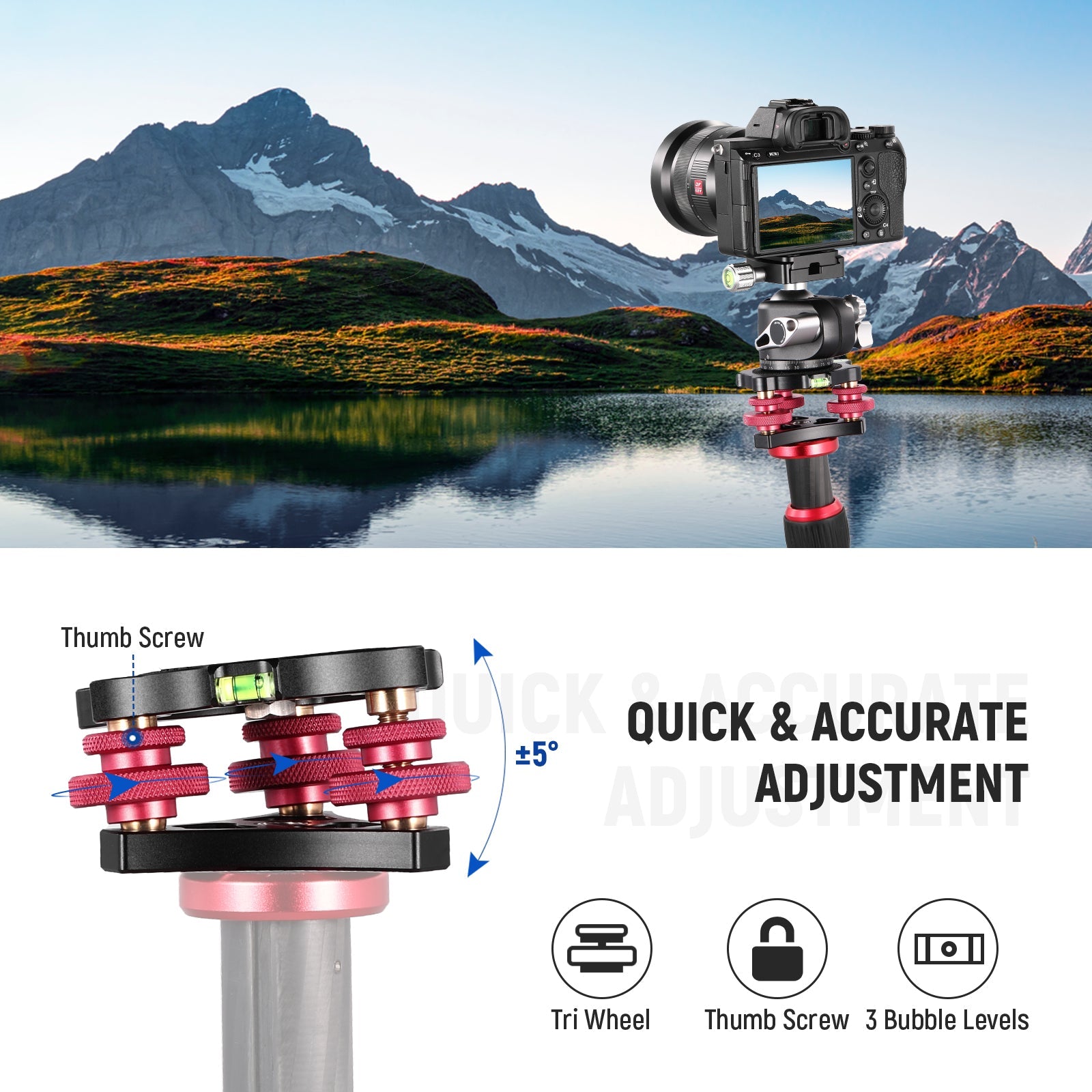 NEEWER LP64 Tripod Head Leveling Base Camera Leveler - NEEWER – NEEWER.AU
