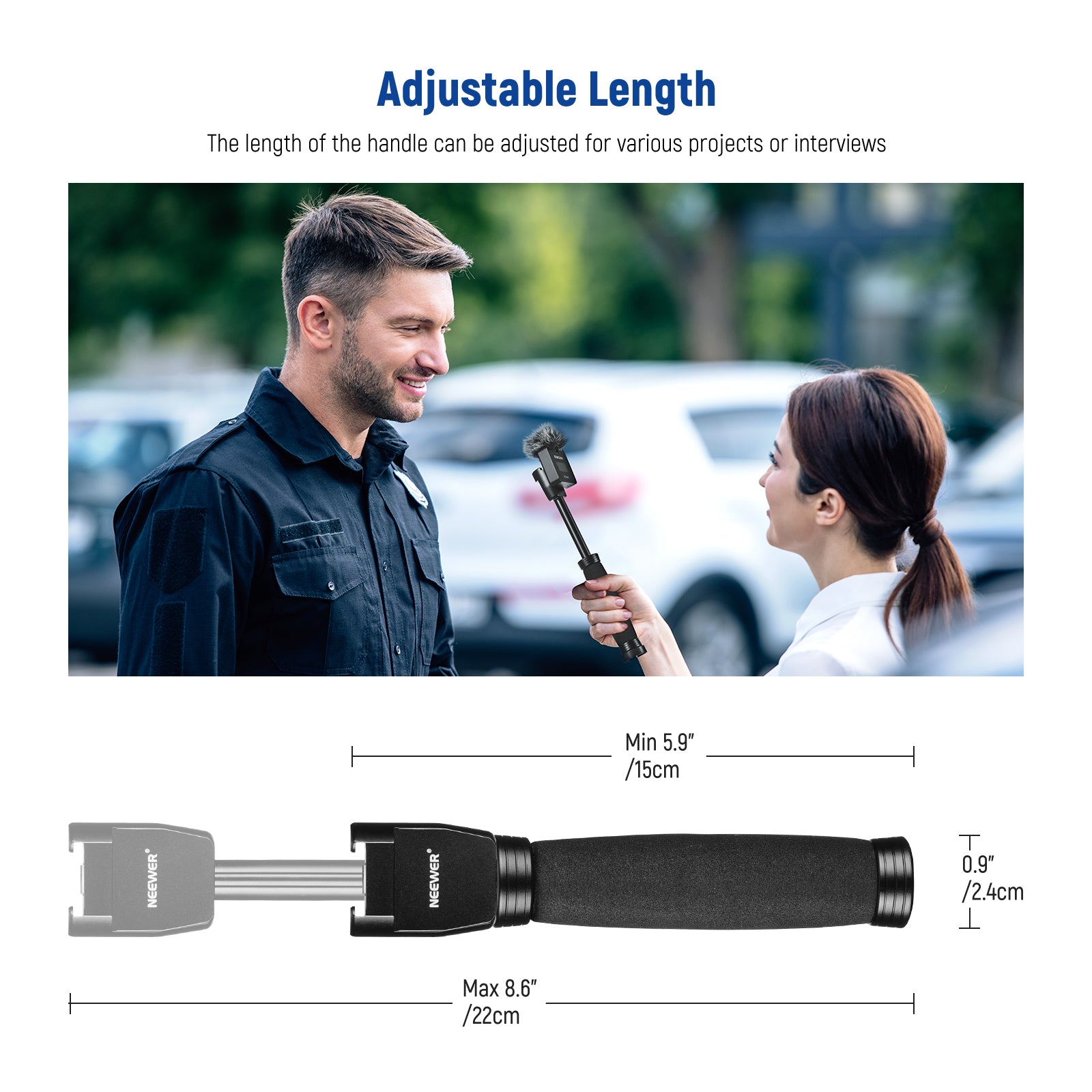 Handheld Interview Setups NEEWER Telescoping Interview Mic Handle for Wireless Go - NEEWER ...